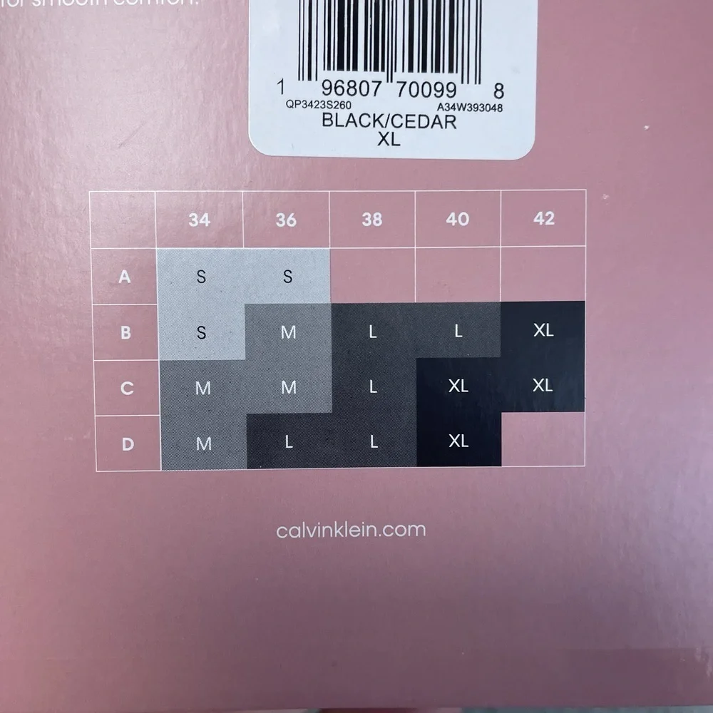 Calvin Klein Women's XL Wireless Bra Black/Cedar e0607 - Picture 3 of 5